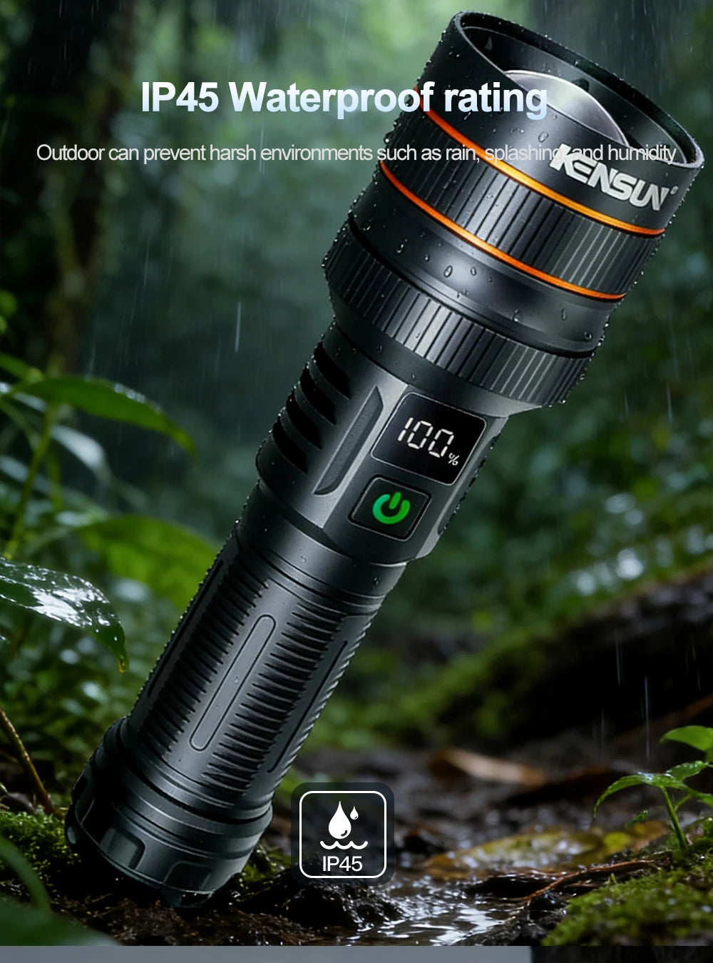 Most Powerful Long Shot LED Flashlight Zoomable Camping Torch Built-in 26650 Battery High Power Tactical Lantern for Outdoors